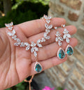 Teal blue Crystal Wedding Jewelry